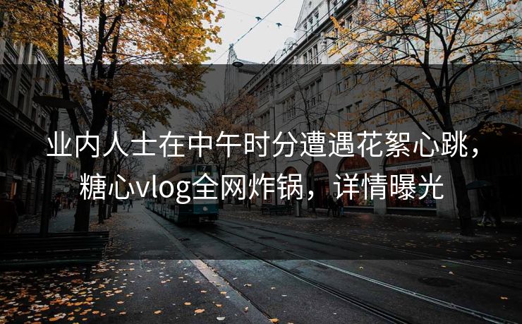 业内人士在中午时分遭遇花絮心跳，糖心vlog全网炸锅，详情曝光