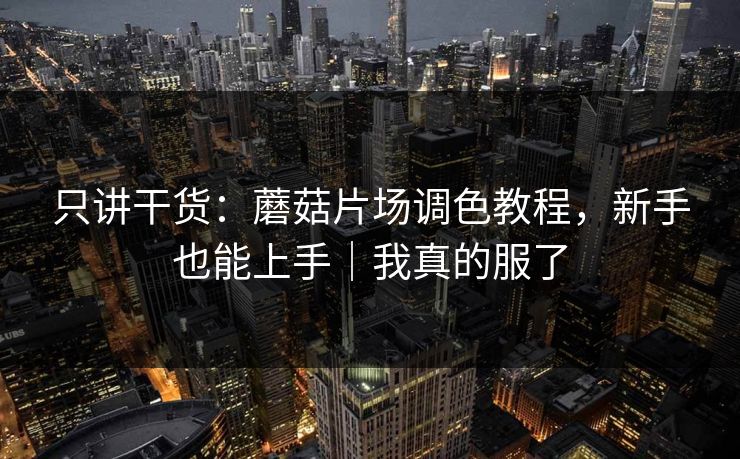 只讲干货：蘑菇片场调色教程，新手也能上手｜我真的服了